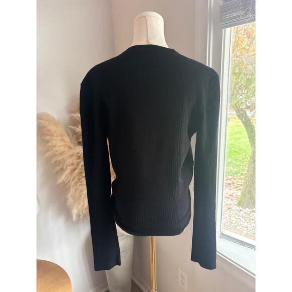 Jacquemos Le Gilet Noue Black Twist Front Crop Cardigan Sweater Womens Size 8 - Picture 8 of 10